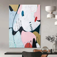 Load image into Gallery viewer, Pastel - Colored Abstract Shapes Art - Perfect for Bohemian Bedroom & Café Lounge LargeART2384