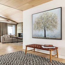 Load image into Gallery viewer, Golden Tree Impasto - Elegant Living Room Art LargeART1526