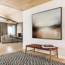 Load image into Gallery viewer, Warm - Toned River Scene Abstract Painting for Cozy Living Room & Rustic Café DKH321