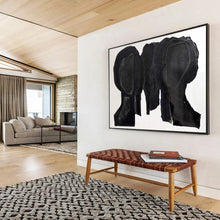 Load image into Gallery viewer, Hand - painted Large - sized Black Cut - out Figures Acrylic Art for Avant - Garde Living Spaces LargeART1780