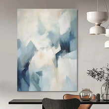 Load image into Gallery viewer, Cool Blue Geometric Abstract, Ideal for Minimalist Studio & Modern Café LargeART1337