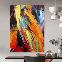 Load image into Gallery viewer, “Textured Color Burst Abstract” - Multicolor Abstract Art on Canvas DKH1281