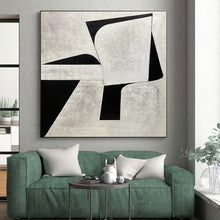 Load image into Gallery viewer, Black and White Geometric Forms Acrylic Art - Perfect for Minimalist Hallway & Contemporary Office LargeART0671
