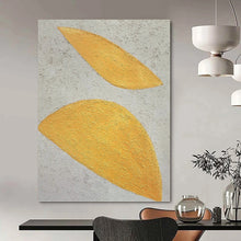 Load image into Gallery viewer, “Golden Leaves” - Textured Leaf Impressions, Great for Luxury Bedroom Glow, Abstract Painting on Canvas DKH1074