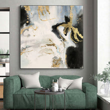 Load image into Gallery viewer, Oversized Gray and Gold Abstract Splash Acrylic for Luxury Spa & High - End Art Salon LargeART0363