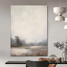 Load image into Gallery viewer, Gray - Beige Abstract Misty Lake Scene, Ideal for Rustic Cabin Living Room & Calming Bedroom LargeART2058