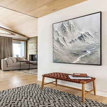 Load image into Gallery viewer, Textured Monochromatic Mountain Abstract Painting On Canvas DKH457