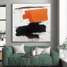 Load image into Gallery viewer, Large - Format Orange - Black Abstract Art for Modern Entryway & Art - Forward Café LargeART0490