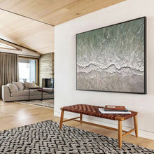 Load image into Gallery viewer, Hand - painted Aerial Beach Wave Acrylic Art for Coastal Home Office Decor LargeART1667