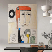 Load image into Gallery viewer, “Abstract Portrait with Geometric Shapes” - Cubist - Inspired Abstract Acrylic, Ideal for Modern Art Gallery and Creative Office DTP004