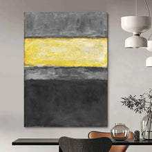 Load image into Gallery viewer, “Grey and Yellow Color - Block” - Minimalist Abstract Art on Canvas DKH1625