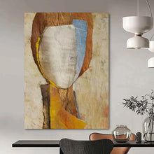 Load image into Gallery viewer, Mixed - Media Collage Portrait, Earth - Toned Textured Art for Bohemian Bedroom & Artistic Study LargeART2221
