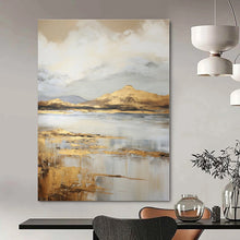 Load image into Gallery viewer, Golden Landscape Abstract Canvas Painting, Suited for Serene Living Room & Art - Inspired Hotel Suite LargeART1256