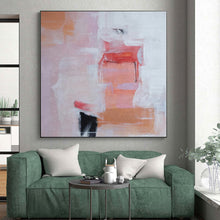 Load image into Gallery viewer, Oversized Hand - painted Soft Pink and Coral Abstraction Acrylic Art for Feminine - Inspired Boudoirs LargeART0221