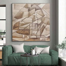 Load image into Gallery viewer, Large - Scale Brown - Toned Cubist Abstract Art for Art Gallery & Retro - Chic Lounge LargeART0400