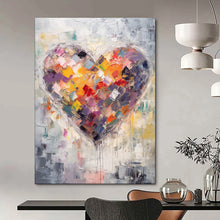 Load image into Gallery viewer, Colorful Heart Abstract Painting, Suited for Romantic Bedroom & Art - Centric Gallery LargeART1840