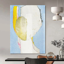 Load image into Gallery viewer, Mixed - Media Abstract Head Art, Pastel - Toned Textured Collage for Feminine Nursery & Whimsical Sunroom LargeART2225