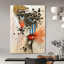 Load image into Gallery viewer, “Abstract Face Doodle” - Expressive Figurative Art on Canvas DKH1621