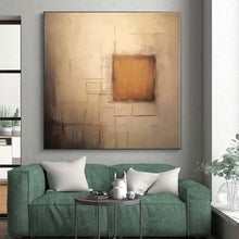 Load image into Gallery viewer, Minimalist Brown Square Acrylic Art - Ideal for Bedroom & Study Room Display LargeART0535
