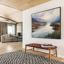 Load image into Gallery viewer, Scenic Abstract Painting on Canvas - “River Valley Vistas” DKH726