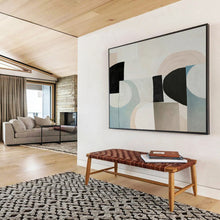 Load image into Gallery viewer, Abstract Painting on Canvas: Pastel - Colored Geometric Mix - “Subtle Balance” DKH583