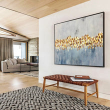 Load image into Gallery viewer, Gilded Abstract Stripes Art for Luxury Dining Room & Elegant Entryway DKH164