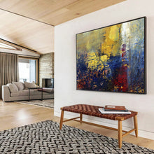 Load image into Gallery viewer, Golden - Hued Abstract Cityscape Painting for Urban Penthouse & Modern Office Lobby DKH193