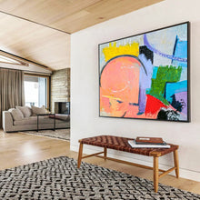 Load image into Gallery viewer, Pastel - Pop Geometric Abstract Painting on Canvas DKH560