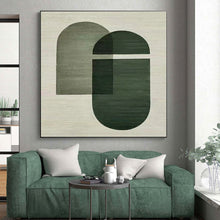 Load image into Gallery viewer, Green Geometric Overlaps Acrylic Art - Ideal for Mid - century Modern Office & Minimalist Living Room LargeART0594