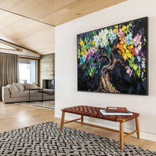 Load image into Gallery viewer, Colorful Tree “Whimsical Growth” Painting on Canvas, Fantasy Landscape Art DKH825