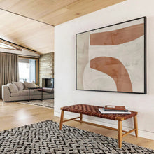 Load image into Gallery viewer, Abstract Painting on Canvas: Beige - and - Brown Curved Forms - “Warm Flow” DKH588