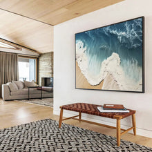 Load image into Gallery viewer, Aerial Beach Waves - Coastal Chic Living Room Art LargeART1549