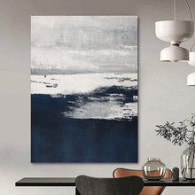 Load image into Gallery viewer, “Grey and Blue Abstract Landscape” - Atmospheric Abstract Art on Canvas DKH1540