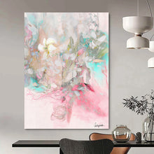 Load image into Gallery viewer, “Soft Floral Dream” - Pastel - Hued Flower Bouquet Art, Abstract Painting on Canvas DKH1084
