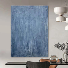 Load image into Gallery viewer, Blue Gray Abstract Canvas Painting, Perfect for Calming Bedroom & Minimalist Library LargeART1323
