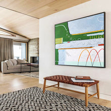 Load image into Gallery viewer, Color - Blocked Landscape Abstract Painting on Canvas DKH565