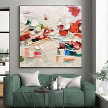 Load image into Gallery viewer, Custom Large Red - Accented Textured White Abstract - Perfect for Modern Dining Room & Art - Centric Penthouse LargeART0731