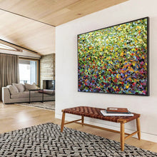 Load image into Gallery viewer, Hand - painted Substantial Vivid Green Field of Colors Acrylic Art for Nature - Loving Family Rooms LargeART1797