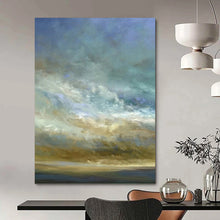 Load image into Gallery viewer, “Dreamy Sky Horizons” Abstract Cloudscape Painting on Canvas, Soothing Wall Art DKH953