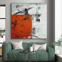 Load image into Gallery viewer, Oversized Rustic Orange - Gray Abstract Acrylic for Farmhouse Kitchen & Industrial - Style Café LargeART0332
