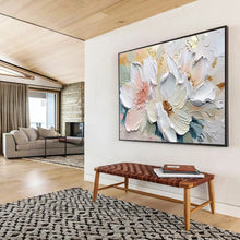Load image into Gallery viewer, 3D Textured Floral Abstract Painting on Canvas - “Elegant Blooms” DKH712
