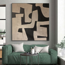 Load image into Gallery viewer, Hand - painted Extensive Black - White Geometric Abstract Acrylic Art for Modern Offices LargeART0100