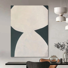 Load image into Gallery viewer, “White Hourglass” - Monochromatic Abstract Shape Art, Abstract Painting on Canvas DKH1081