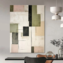 Load image into Gallery viewer, Pastel Geometric Abstract Painting, Suited for Soft - Toned Bedroom & Chic Café LargeART1446