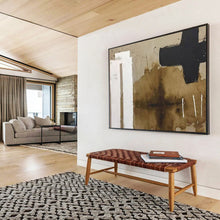 Load image into Gallery viewer, Hand - painted Brown & Black Abstract Acrylic Art for Minimalist Study Rooms LargeART1675