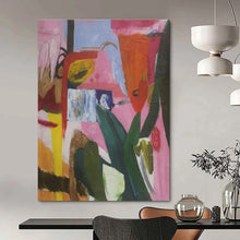Load image into Gallery viewer, Pink - Toned Abstract Shapes Painting - Suited for Feminine Boudoir & Chic Boutique LargeART1410