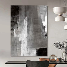 Load image into Gallery viewer, Monochrome Abstract Layers Abstract Canvas Painting, Ideal for Modern Office & Minimalist Living Room LargeART1124