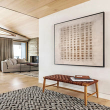 Load image into Gallery viewer, Beige & Brown Textured Grid Abstract Art - Ideal for Minimalist Home Office & Artistic Studio DKH050