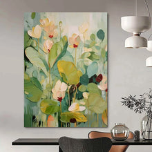 Load image into Gallery viewer, Impasto Floral Art, Green - Toned Botanical Painting for Nature - Inspired Bedroom & Calming Yoga Studio LargeART2237