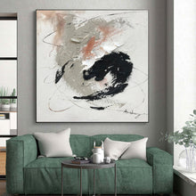 Load image into Gallery viewer, Oversized Neutral Abstract Art for Calming Bedroom & Minimalist Study LargeART0508